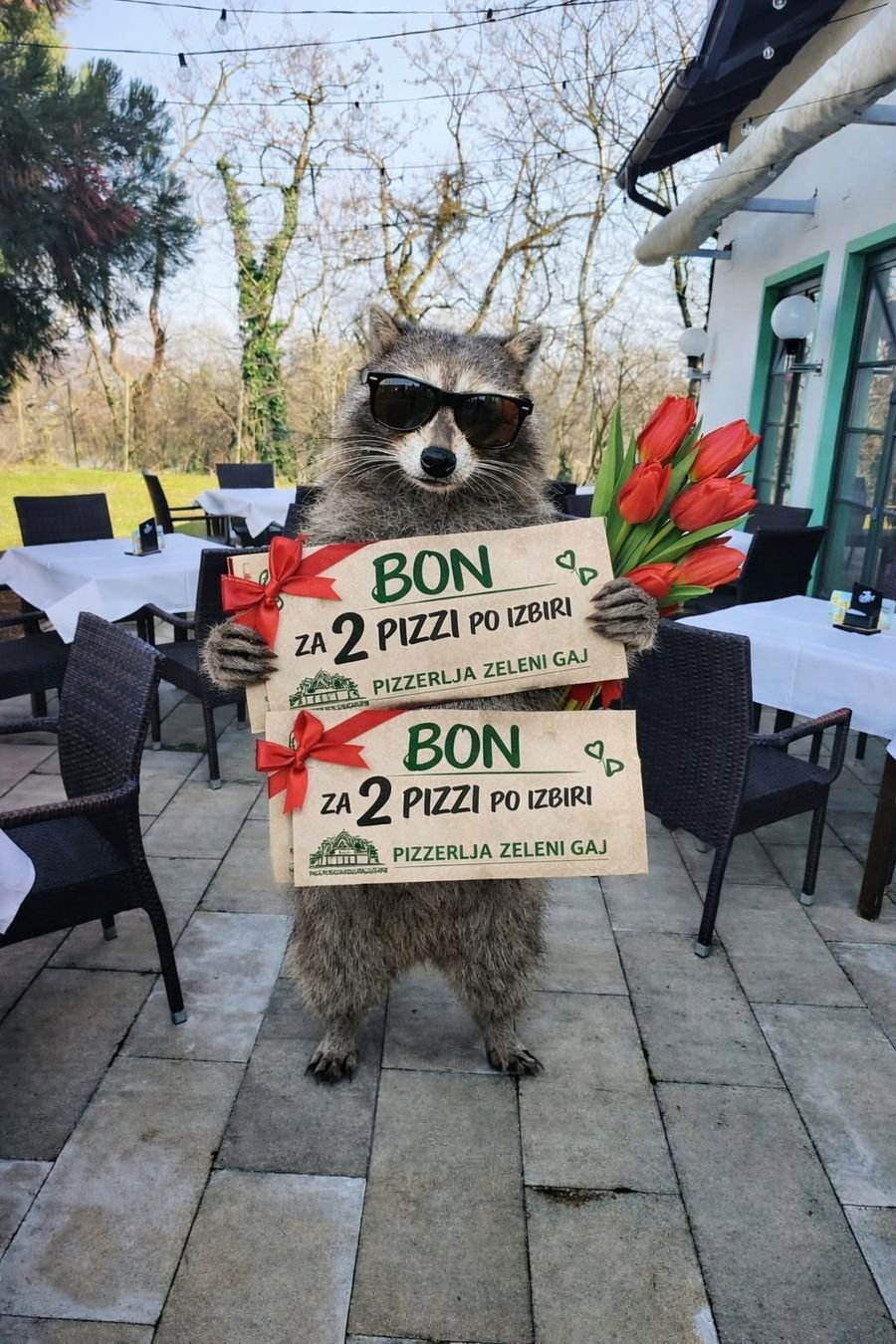 Rakun z boni za dve pici
